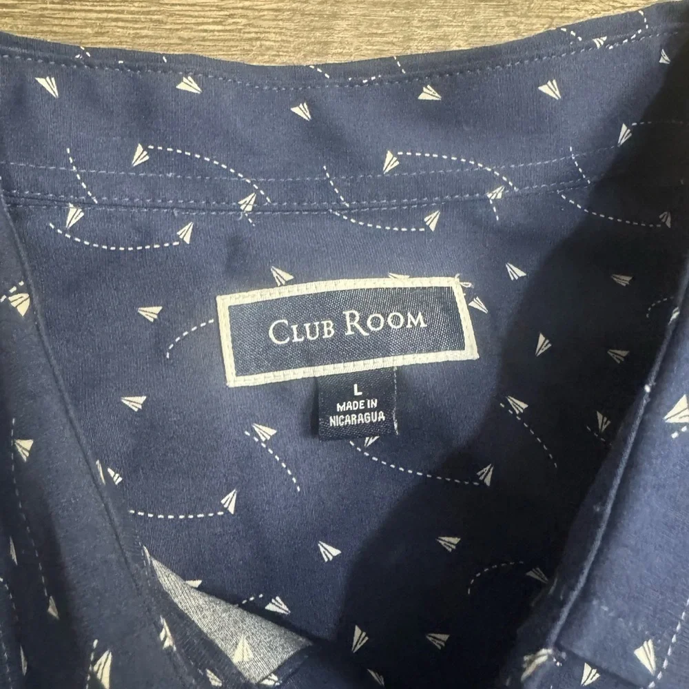 Club Room Dark Blue Shirt with White Design